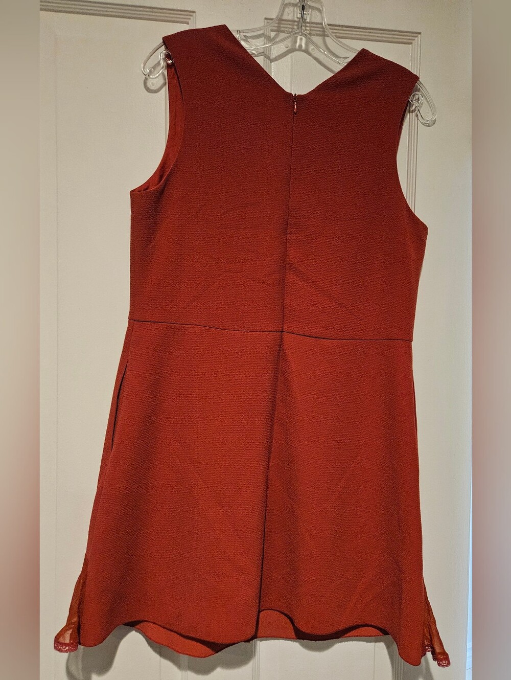 See By Chloé Rust Red Sleeveless Ruffle Dress - Picture 5 of 8